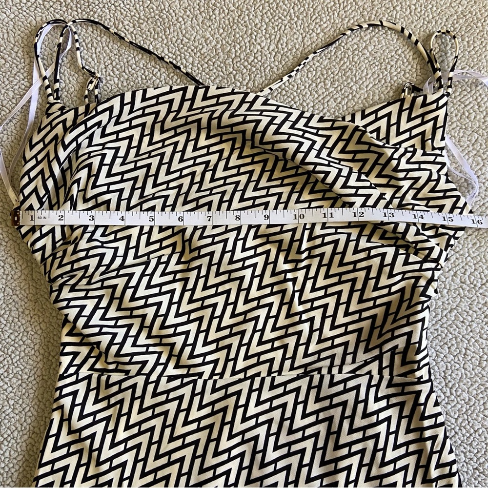 NWOT Lulus Sincerely Effortless Black and White Abstract Print Midi Dress - Picture 6 of 7